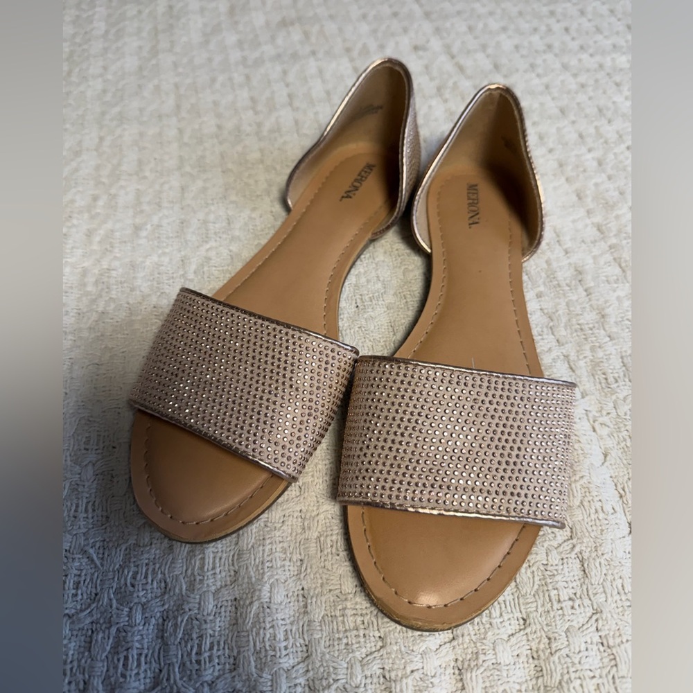 Merona Women's Beige Embellished Sandals sz 8‎